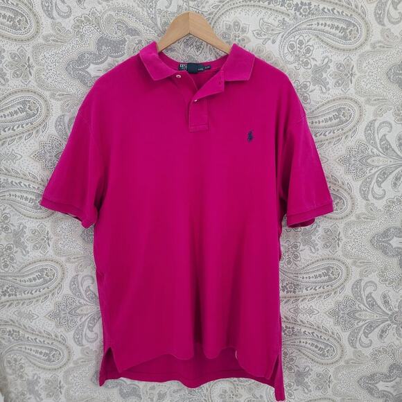 Polo Ralph Lauren Other - Polo Ralph Lauren Vintage polo Raspberry color Mens Size Large athleisure office